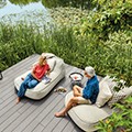 Welke verharding of bestrating rond het zwembad?